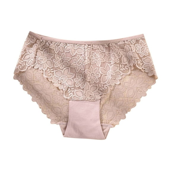 Cute Underwear for Women Women's No Show Underwear, Women's Large Size High Waist Breathable Thin Thong Lace Breathable Seamless Underwear