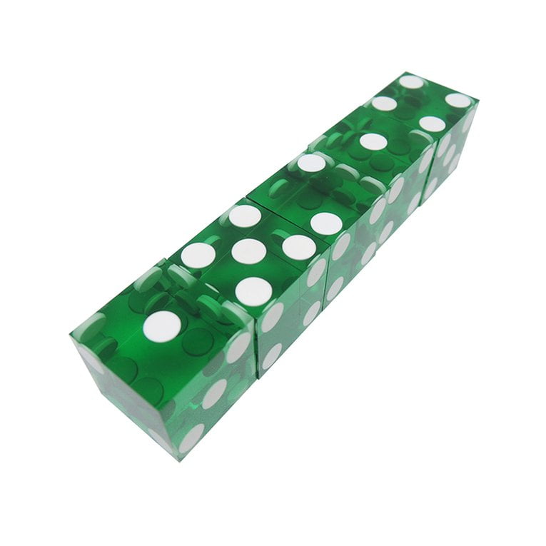 MXECO 5 Pieces Top Grade 19mm Casino Dice With The Edges And Serial Numbers Translucent Clear D6 Dice Real Dice
