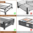 thumbnail image 3 of 2-Pack Under Bed Storage with Wheels, Grey Under Bed Storage Containers, Underbed Shoe Storage Organizer, Rolling Under Bed Metal Drawers for Clothes, Blankets(31.5 x 17.3 x 6.8 in), 3 of 7