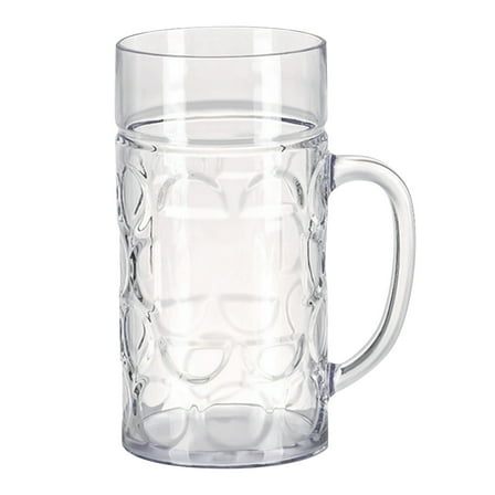 Beer Stein Mugs Jumbo Mugs,Beer Mug With Handle 1Liter,Transparent Drop-Resistant Beverage Cup,  for Smoothies, Desserts, and Hot/Cold Drinks (34 oz)