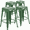 Green, variant on Flash Furniture 4 Pack Commercial Grade 24" High Backless Blue Metal Indoor-Outdoor Counter Height Stool with Square Seat