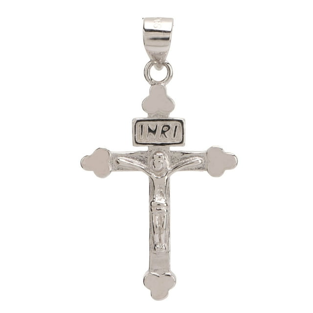 Pendentif Collier Crucifix, S925 Argent Sterling INRI Jesus Pendentif Crucifix Mode Simple pour Croyances Religieuses