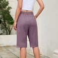 thumbnail image 7 of Livrdious Bermuda Shorts for Women High Waisted Wide Leg Loose Fit Shorts Womens Summer Linen Shorts with Pockets, Knee Length, S–5X, 7 of 7