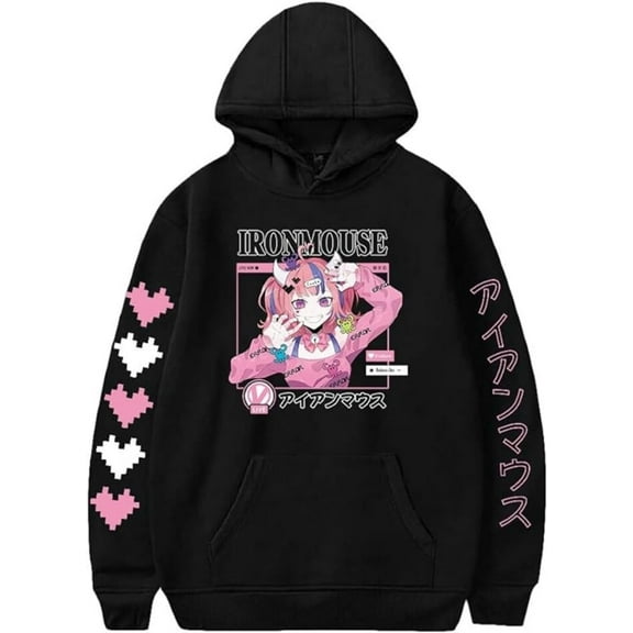 Ironmouse Hoodie Long Sleeve Streetwear Men Women Hooded Sweatshirt Harajuku Clothes