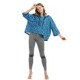 thumbnail image 7 of Women’s Crop Top Hoodie Sweatshirt Oversized Casual 3/4 Sleeve One Size Blue Cheetah, 7 of 7