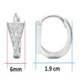 thumbnail image 2 of Arete Triángulo Circonias Plata 0.925 Horoz Huggie, 2 of 5