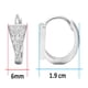 thumbnail image 2 of Arete Triángulo Circonias Plata 0.925 Horoz Huggie, 2 of 5