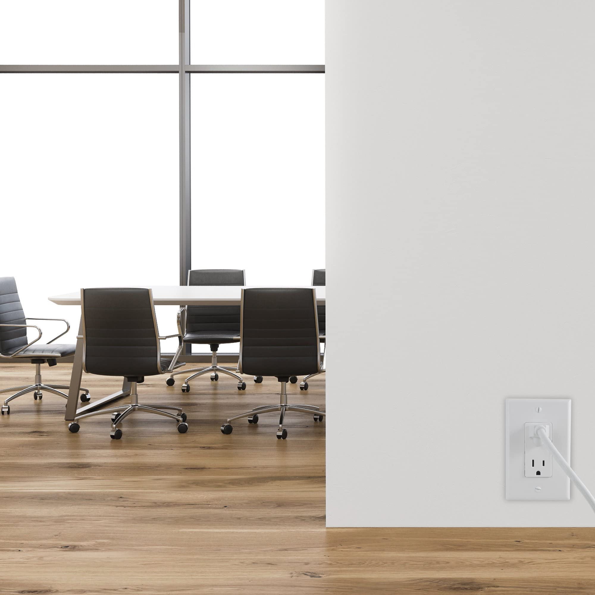 Maximm Cable 3 Ft Power Extension Cord/Wire, Electrical Power Cord 3 Prong Grounded Wire, 16Awg - White - ETL Listed