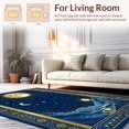 thumbnail image 2 of Flatwoven High Traffic Area Rug, Artful Celestial Whirlwind Motif, Non Slip, Stain Resistant, Washable Area Rugs for Living Room, Bedroom(Blue, 5X7), 2 of 8