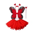 thumbnail image 2 of YOUYEDIAN Princess Tulle Tutu Skirt Sets, Include Headband, Wand, Butterfly Fairy Wing, Skirt (Red, One Size), 2 of 4