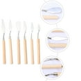 thumbnail image 5 of Quqiuxian 6pcs Stainless Steel Oil Painting Spatula Art Craft Metal Spatula with Wood Handles, 5 of 6