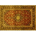 thumbnail image 1 of Ahgly Company Machine Washable Indoor Rectangle Medallion Yellow Traditional Area Rugs, 5' x 7', 1 of 4