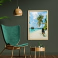 thumbnail image 2 of Ocean Wall Art with Frame, Exotic Beach in the Maldives with Crystal Waters and Palm Trees on the Sand Tropical, Printed Fabric Poster for Bathroom Living Room, 23" x 35", Multicolor, by Ambesonne, 2 of 2