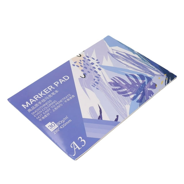 Bloque De Papel Para Marcadores, 30 Hojas De Papel Artínstico Para Dibujar, Grande, Texturizado, Altamle Absorbente, Superfices Y Texturas Que Permiten DiBujar Y Pintar, Ideal