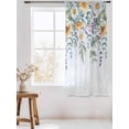 thumbnail image 3 of Sheer Curtains 72 Inches Long, Floral Eucalyptus Leaves Semi Sheer Curtains Light Filtering Window Treatment, Daisy Summer Botanical Watercolor Privacy Voile Drapes for Living Room 52x72 Inch, 3 of 7