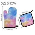 thumbnail image 2 of 2 PCS Oven Baking Gloves Set Heat Resistant Oven Mitt & Pot Holder Set Cooking Mitts Kitchen Home Supplies Tie-dye Clouds Pattern, 2 of 5