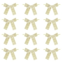 SLYNSHome 12Pcs Small Velvet Bows for Christmas Tree Decorations,Wreath,Gift Wrapping,Crafts,Wedding, Party,Twist Tie Bows for Xmas Home Decor - Wine
