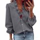 thumbnail image 4 of Tamaño Más Túnica de Manga Larga Tops para las Mujeres, V-Cuello Suelto Ajuste Camisa Casual, 4 of 9