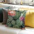 thumbnail image 3 of PRATYUS Cactus Flowers Wallpaper Pillow Cover for Home Sofa Couch 24x24in, 3 of 5