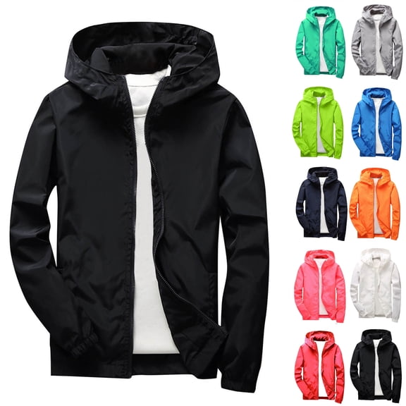 Husipze Kids Rain Jacket Jacket Hooded Waterproof Zip Up Active Outdoor Coat Long Sleeve Windproof Hiking School Outerwear Black 4-5 Years