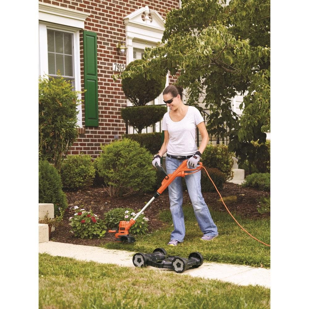 BLACK+DECKER 3-in-1 Corded Electric String Trimmer, 12 in, Edger and Lawn Mower, 6.5 Amp, MTE912
