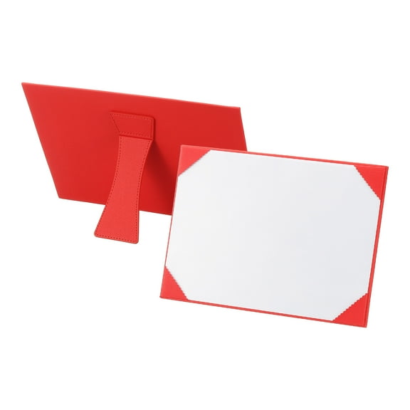 8.5x11 Certificate Holder with Stand, Single-Sided Document Holders Horizontal for Award Diploma Graduation Achievement Business License, Red