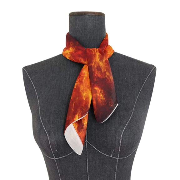 Square Scarf 24x24 Inch Dynamic Fire Flame Pattern Silky Satin Sun Protection Neck Scarf for Women Multi-Purpose Head Wrap Bandana for Hair Bag Decoration