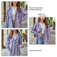 thumbnail image 3 of Women Long Sleeve Plaid Hooded Shirt Drawstring Button Up Shacket Jacket Chest Pockets Casual and Cozy, 3 of 7
