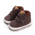 thumbnail image 2 of PFWOWB Baby Boys Girls High-Top Sneakers Double Hook-and-Loop First Walker Shoes with Soft Sole (Coffee,5.5), 2 of 4