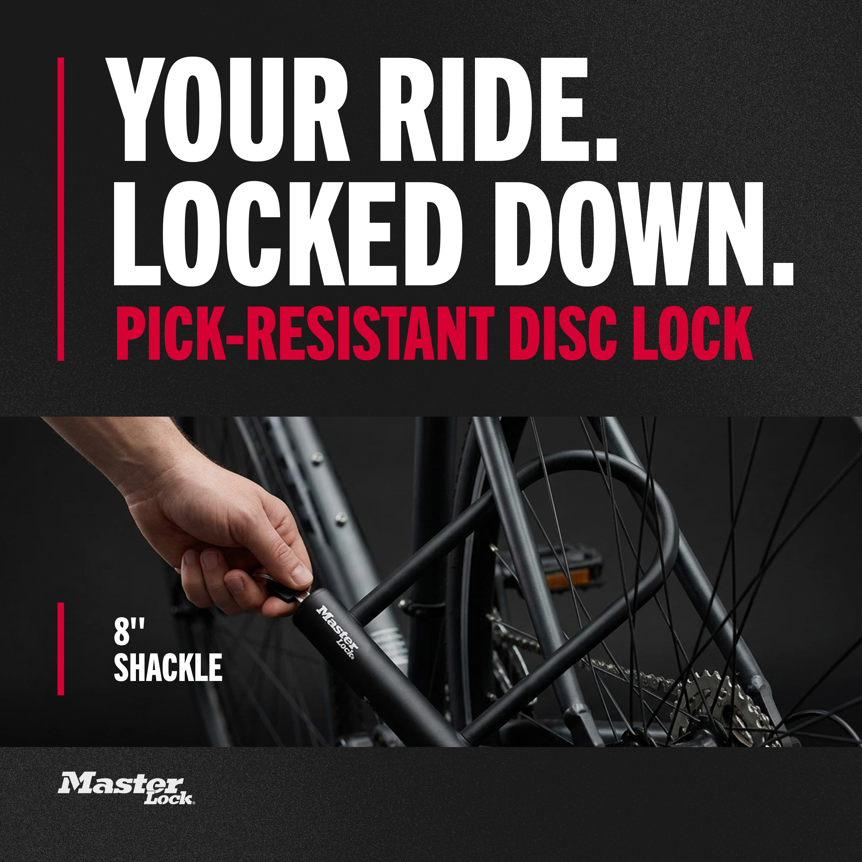 Master Lock U-Lock Bicycle Lock with Key photo 2