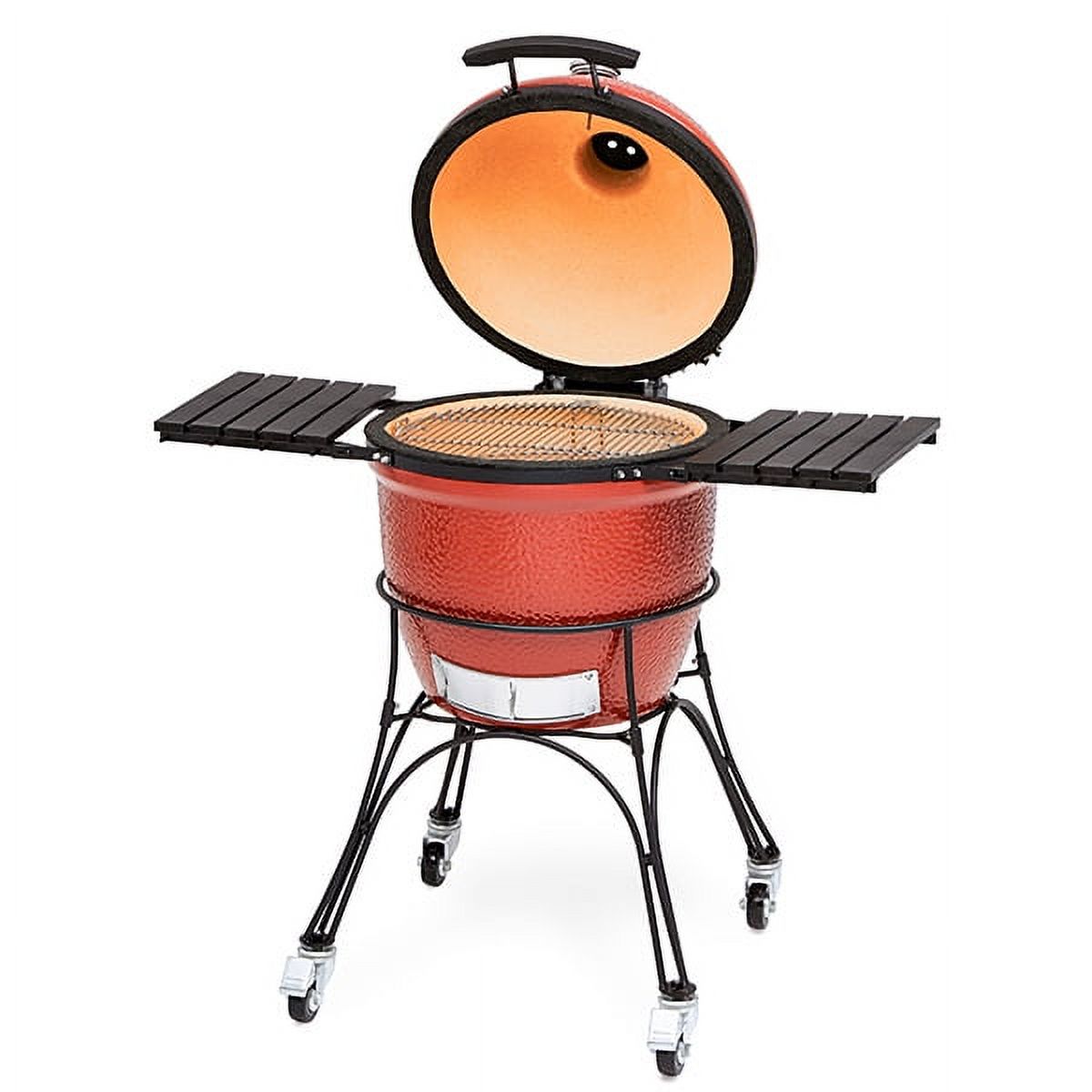 Classic Joe I 18 in. Charcoal Grill in Red with Cart, Side Shelves, Grill Gripper, and Ash Tool - image 3 of 12
