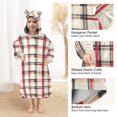thumbnail image 3 of FORMRS Wearable Blanket Hoodie with Sleeves for Kids Cozy Flannel Sweatshirt, Red Tartan, 3 of 7