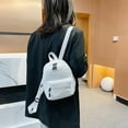thumbnail image 5 of FunnyBeans Women Solid Color Backpack Preppy Style School Nylon Mini Rucksack (White), 5 of 9
