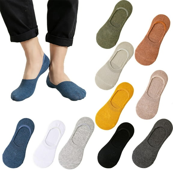 Women's Combed Cotton Socks Summer Solid Color U Shaped Silicone Anti Slip Socks