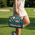 thumbnail image 4 of Yuyamidu Green Aztec Golf Cart Seat Covers with Front Pockets Southwestern Tribal Golf Cart Seat Towel Blanket for Club Car Accessories for 2 Passenger, 4 of 8