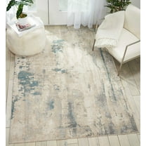 Nourison Maxell Abstract Ivory/Teal 3'10" x 5'10" Area Rug, (4x6)