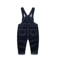 thumbnail image 2 of KIDSCOOL SPACE Baby Little Boys Girls Denim Overalls,Cute Jean Workwear,Deep Blue,18-24 Months, 2 of 7