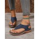 thumbnail image 3 of Women's Summer New Black Metal Buckle Flip Flops, Fashionable, Comfortable, Elegant, Casual, Beach, Wedge, Thick-Soled Sandals, Plus Size, 3 of 4