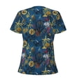 thumbnail image 4 of Naloa Halloween Elements Print T-Shirts Short Sleeve V Neck Tees for Women Fashion Tops Trendy Lightweight Soft Casual Summer Outfits Clothes, 4 of 5