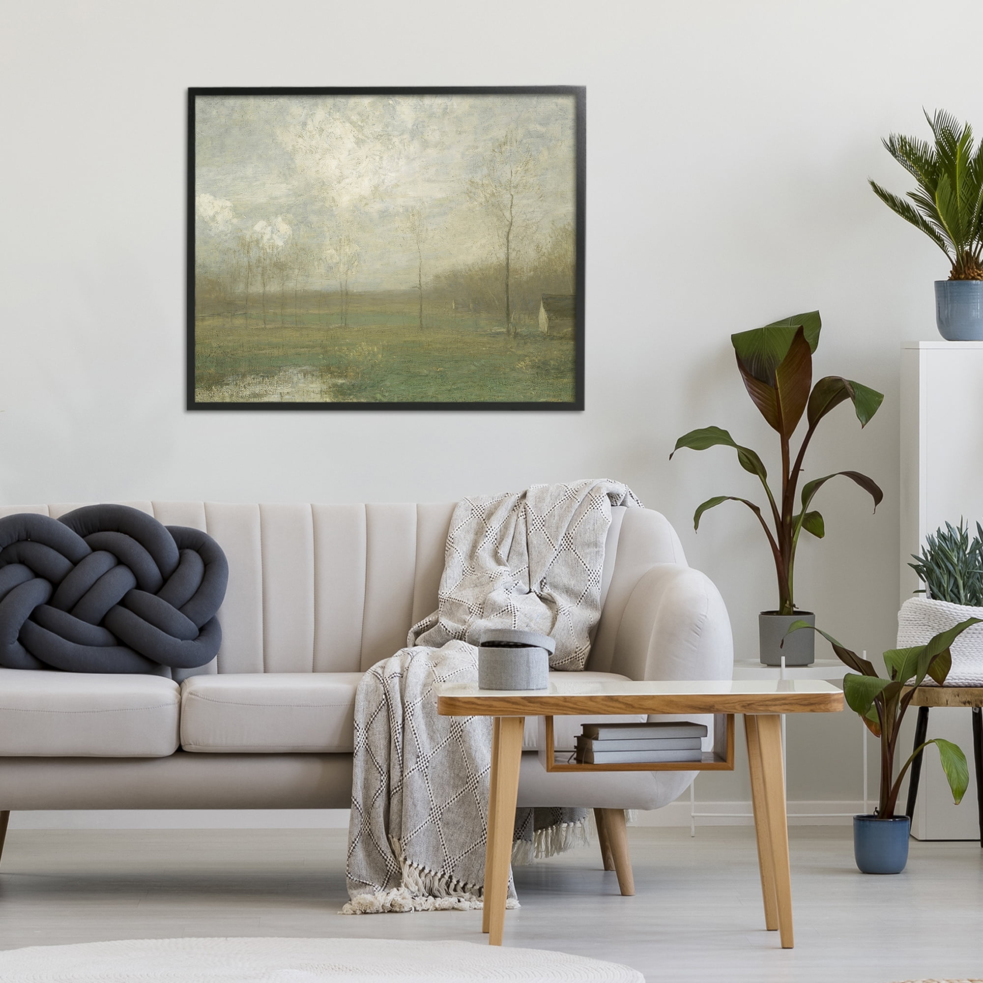 Hazy Farmland View Black Framed Giclee Art, design by Lettered and Lined