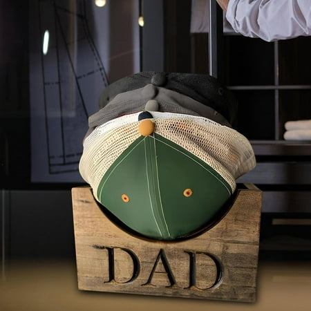 perfk Dad Hat Holder Box Present from Daughter Baseball Hat Storage Rack Decor Fathers