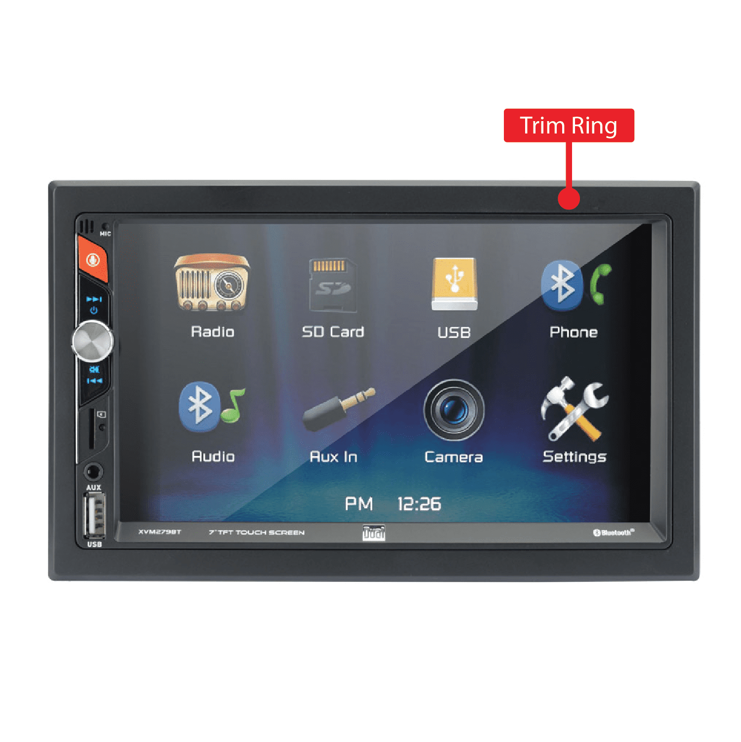 Dual Electronics XVM279SPK2 7 inch Car Stereo Bundle with 6.5" Speakers, Double Din, Bluetooth, New