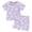 Purple, variant on Tisuna Summer Short Sleeve Pajamas For Girls Toddler Floral Print Crew Neck Tops And Shorts Set Breathable Soft Baby Girls 2 Pieces Sleepwear Army Green Size 18-24 Months