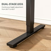FitStand 40x24 Whole-Piece Desktop Height Adjustable Standing Desk White and Maple Ergonomic Home Office Computer Desk with 2 Hooks, Black