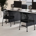 thumbnail image 4 of Gymax 2 Pcs Office Guest Chairs on Wheels w/ Metal Frame & Armrests Mesh Back Office, 4 of 8