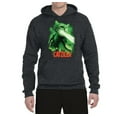 thumbnail image 2 of Catzilla Parody Taking Over City | Mens Cat Lover Hooded Sweatshirt Graphic Hoodie, Heather Black, Medium, 2 of 3