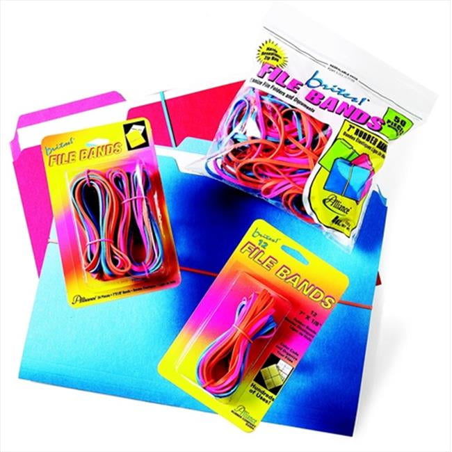 File Rubber Band, 7 x 0.125 In. Multiple Color, Box Of 12