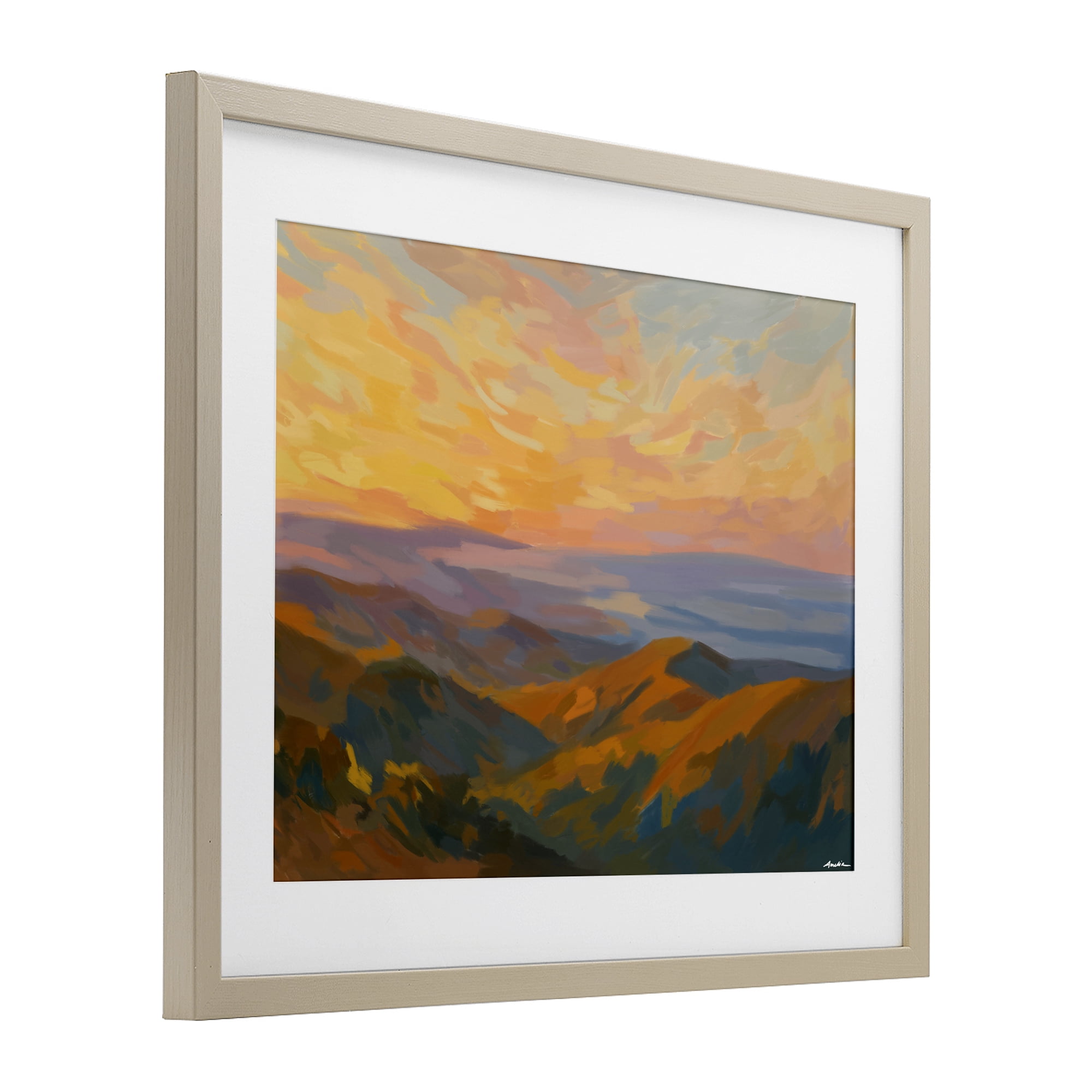 Stupell Industries California Sunset Landscape Birch Framed Print Under Glass, design by Amelia Noyes