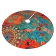 thumbnail image 2 of Kll 48" Christmas Tree Skirt Mandala Colorful 1 Xmas Tree Skirts Mat For New Year Xmas Holiday Party Indoor Outdoor Home Decoration, 2 of 9