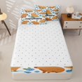 thumbnail image 4 of Homewish Kids Cartoon Capybara Zipper Full Size Comforter Sets with Fitted Sheet and 2 Pillowcases, Blue Flower Floral Zipper Bedding Set, Reversible, 4 Pieces, 4 of 6
